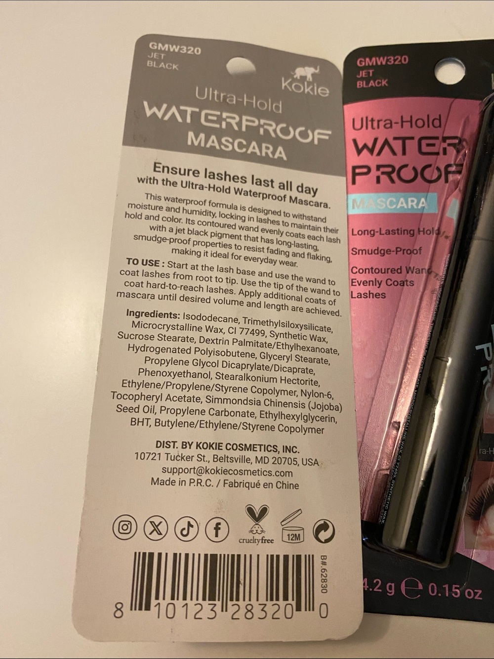 Kokie Ultra Hold Waterproof Mascara JET BLACK Set - Picture 2 of 2